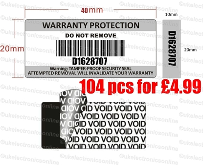 Picture of Tamper Proof Warranty Void Stickers Security Tamper Evident Barcode Labels